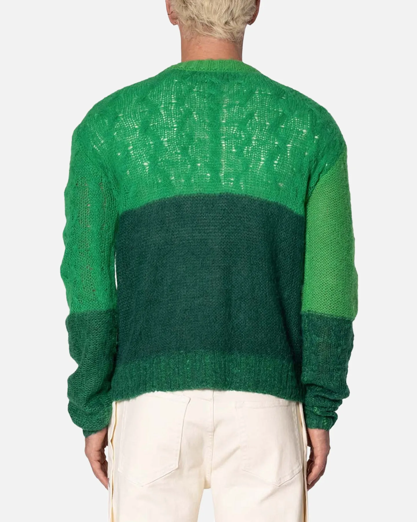 MNML Open Knit Square Sweater Green