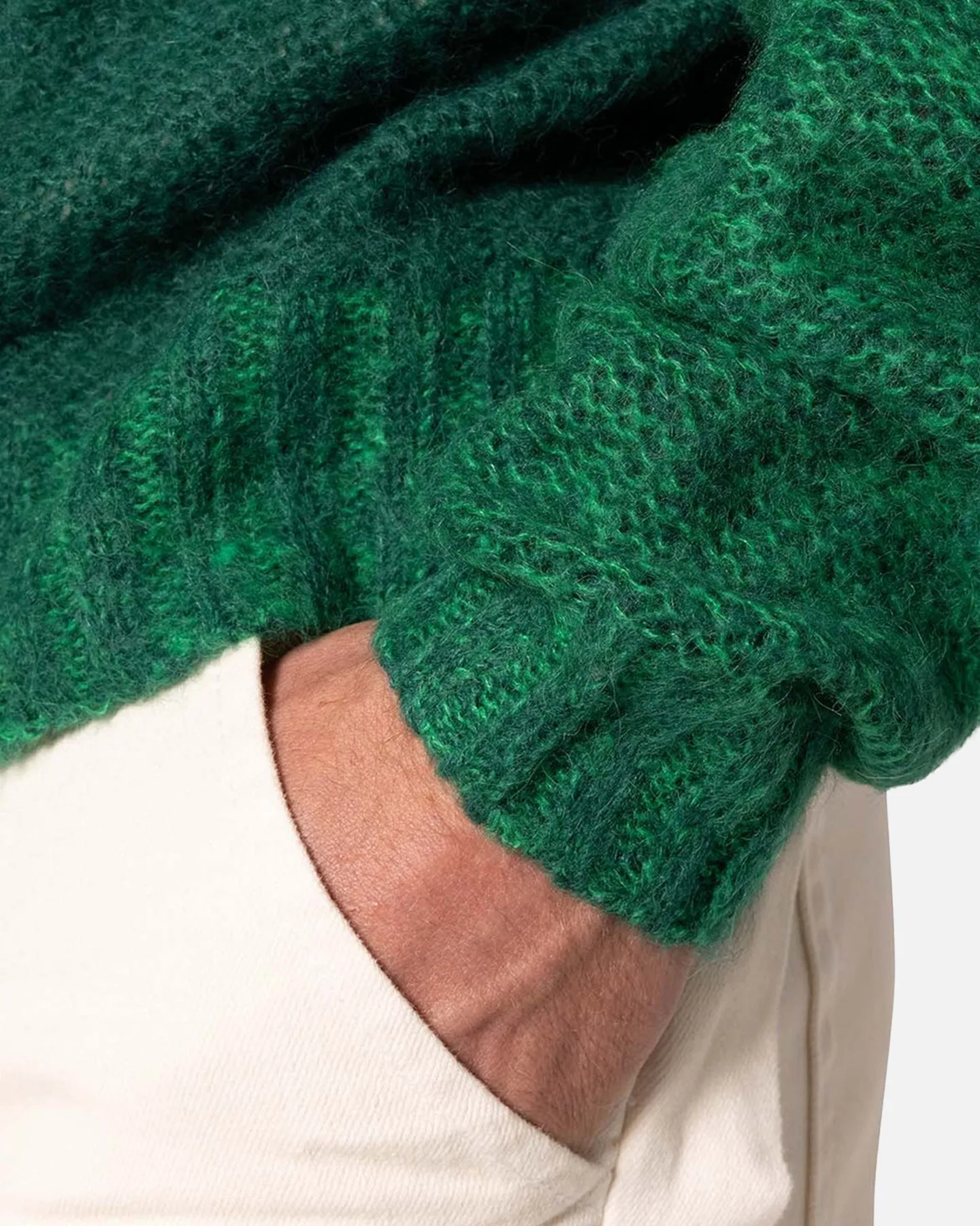 MNML Open Knit Square Sweater Green