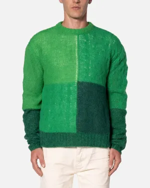 MNML Open Knit Square Sweater Green