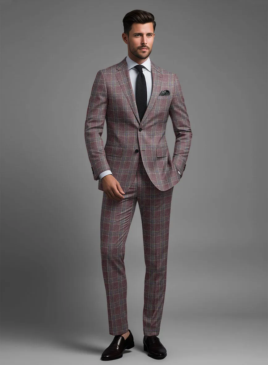 Noble Anton Check Wool Silk Linen Suit