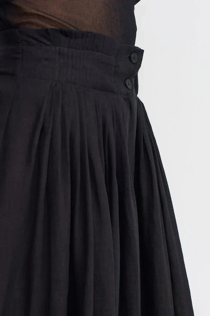 Nu Wide Leg Trousers With Pleated Waist Black