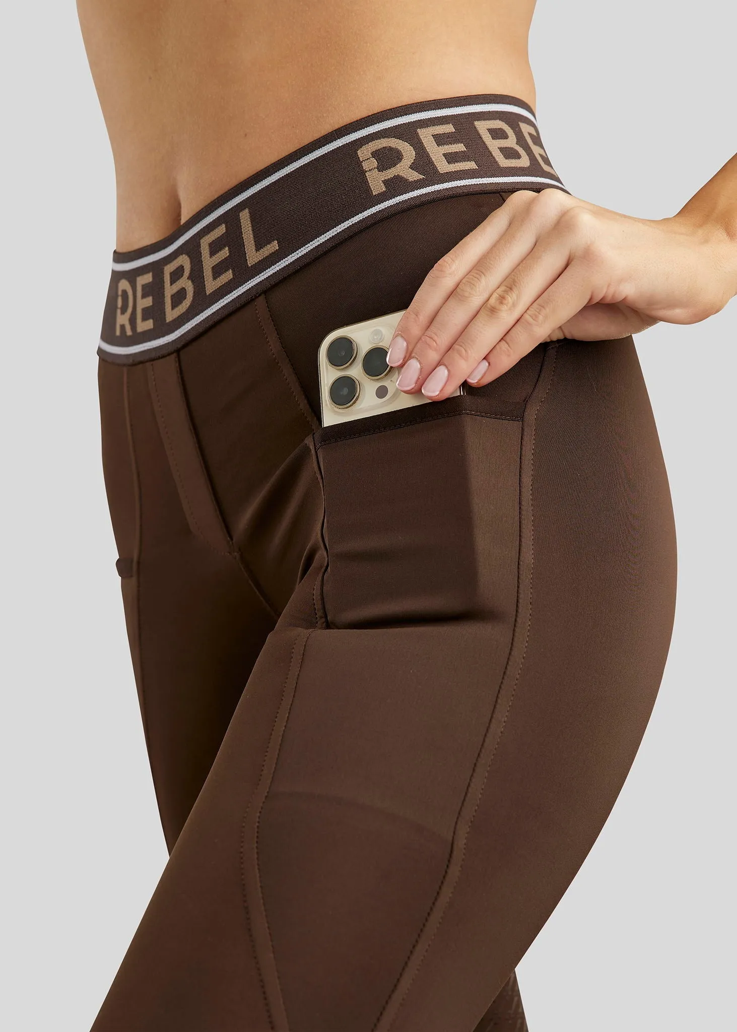 REBEL Pull-On With Logo Elastic Waistband - Fullgrip, Brown