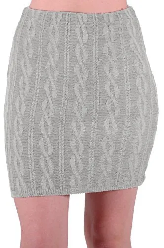 Ren Cozy Sweater Braid Knit Skirt