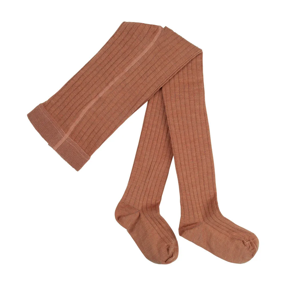 RIBBED TIGHTS - mocha