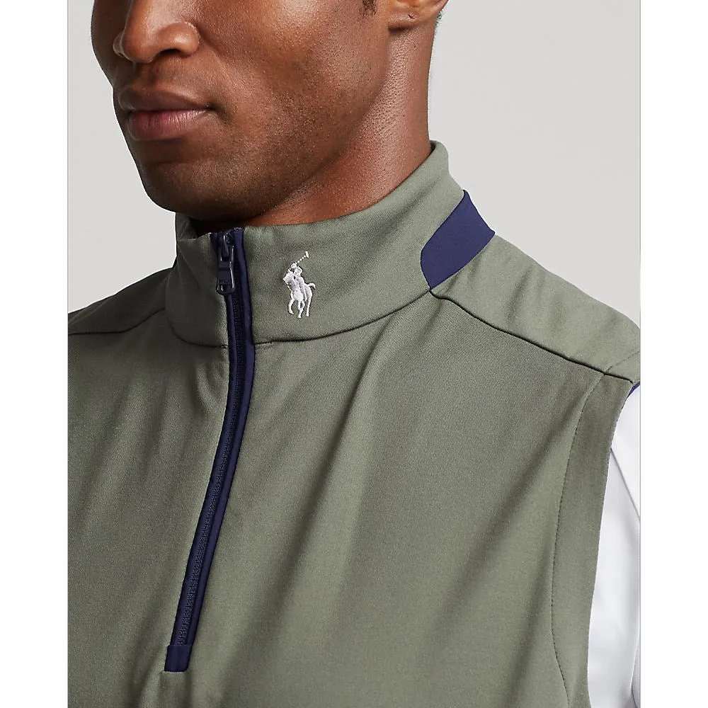 RLX Ralph Lauren Lux Perf Jersey 1/4 Zip Golf Vest - Fossil Green