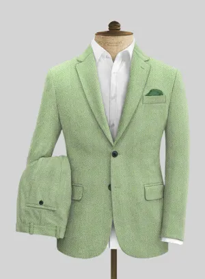 Sartori Celemente Green Herringbone Soft Tweed Suit