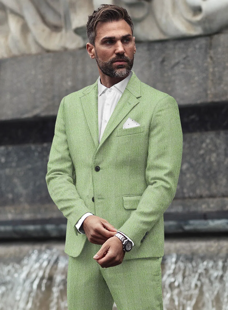 Sartori Celemente Green Herringbone Soft Tweed Suit