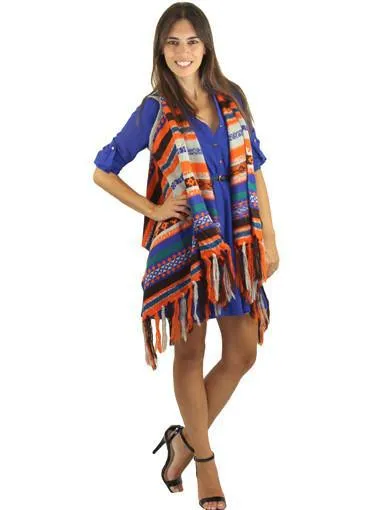 Sleeveless Cardigan With Fringe