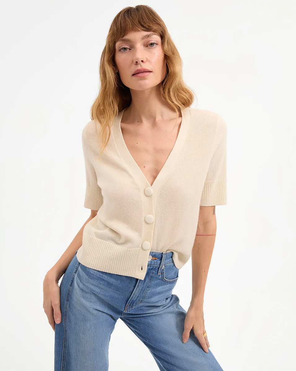 Solene Short Sleeve Cashmere Cardigan