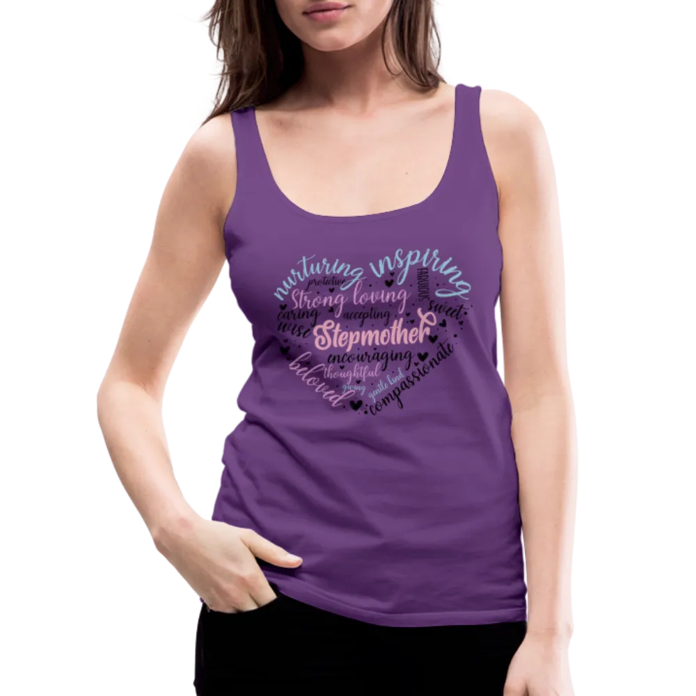 Stepmother Word Art Heart Women’s Premium Tank Top