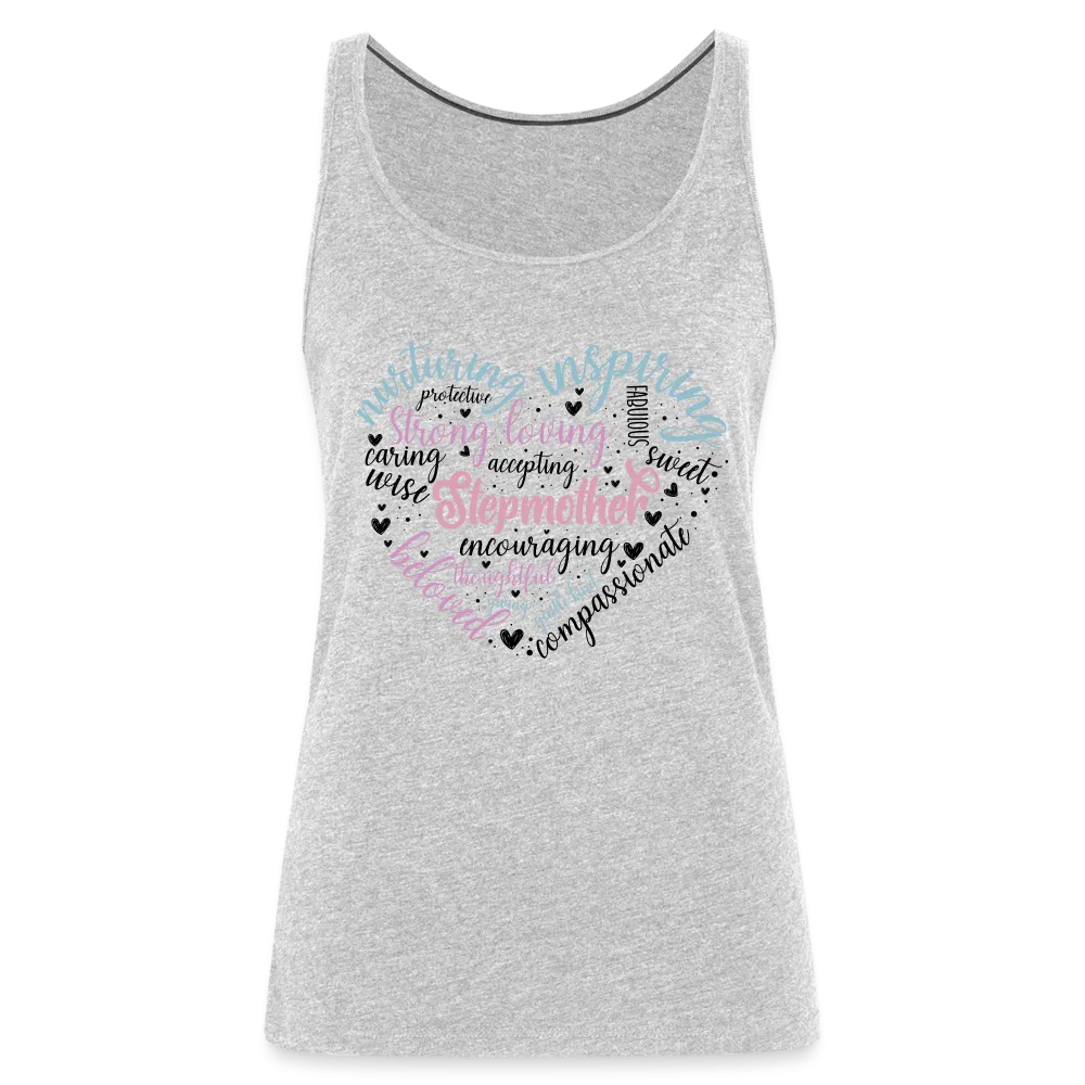 Stepmother Word Art Heart Women’s Premium Tank Top