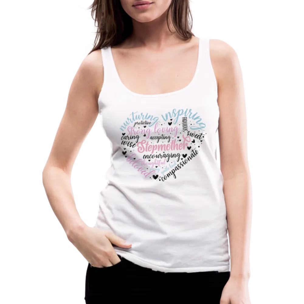 Stepmother Word Art Heart Women’s Premium Tank Top