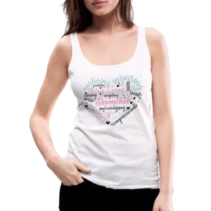 Stepmother Word Art Heart Women’s Premium Tank Top