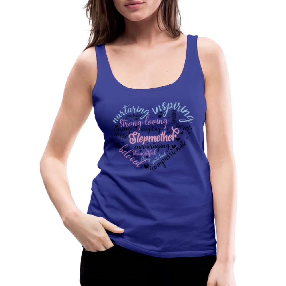 Stepmother Word Art Heart Women’s Premium Tank Top