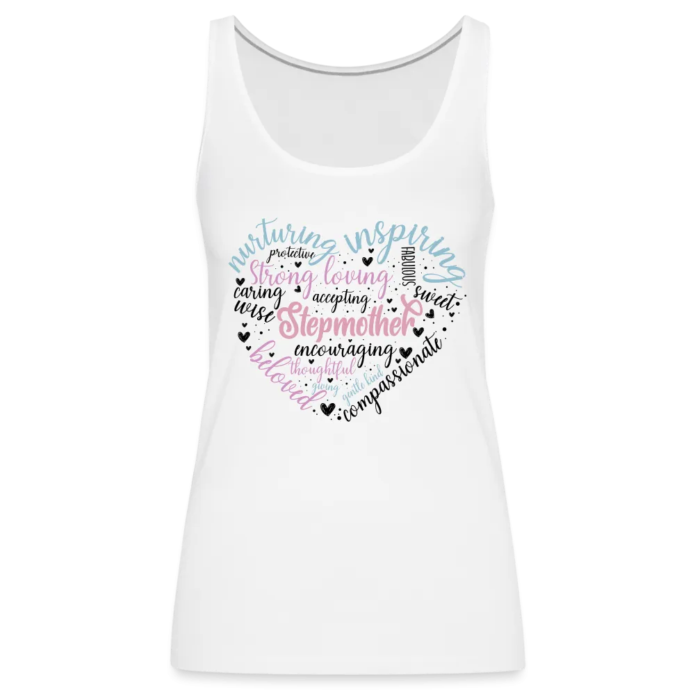 Stepmother Word Art Heart Women’s Premium Tank Top