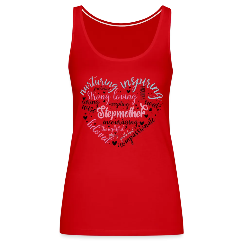 Stepmother Word Art Heart Women’s Premium Tank Top