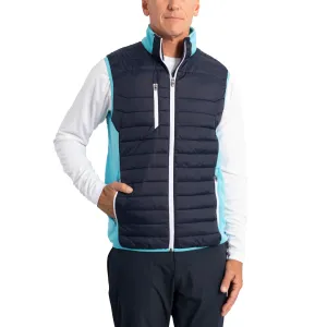 Sunderland Anton Padded Stretch Panel Performance Golf Gilet - Navy/ Aqua