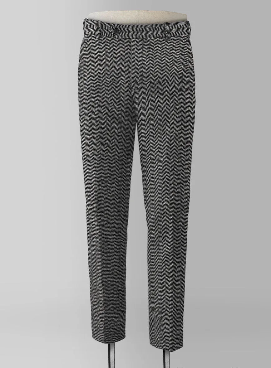 Vintage Herringbone Gray Tweed Suit