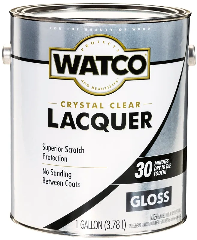 WATCO 63031 Lacquer, Gloss, Liquid, Clear, 1 gal, Can :GAL: QUANTITY: 2