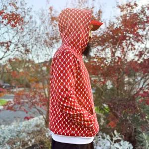 Winter Exclusive: Adult Red & White Keffiyeh Hoodies - First in Australia