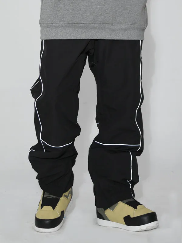 Women's Gsou Snow Reflective Pinstriped Letter Snowboard Pants