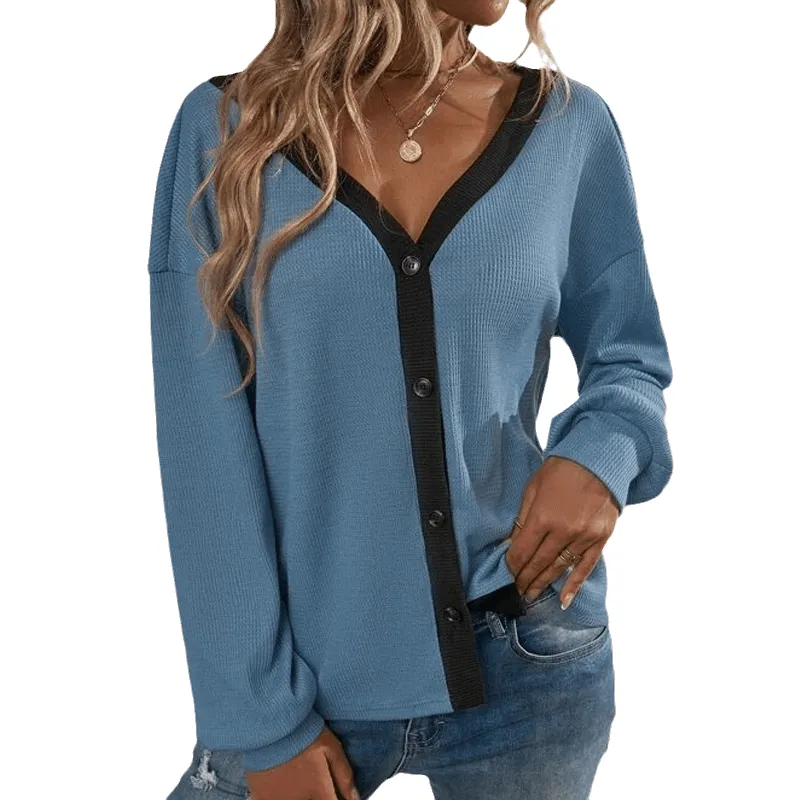 Women's V-Neck Cropped Cardigan Sweaters