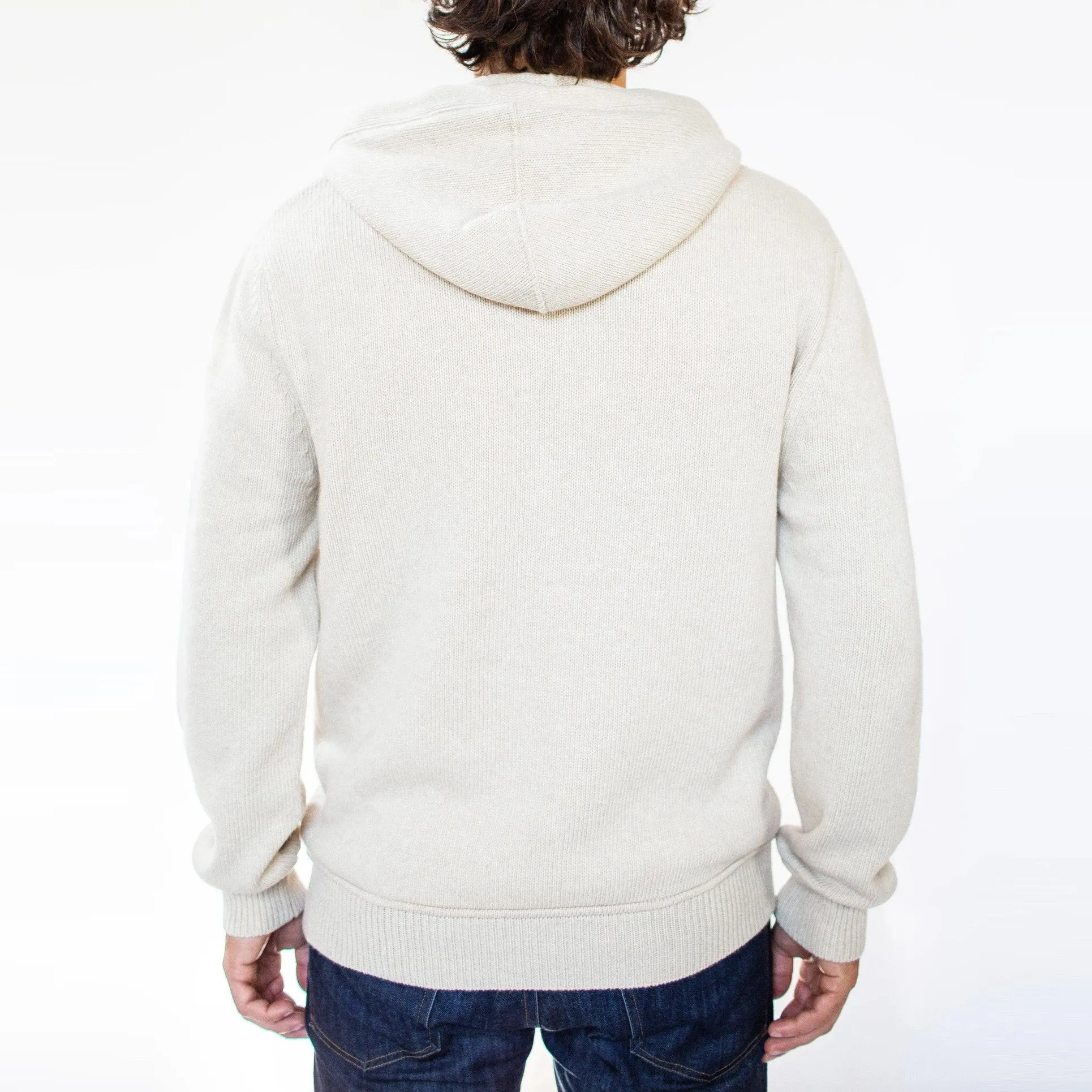 Wool Zip Hoodie (Cream)